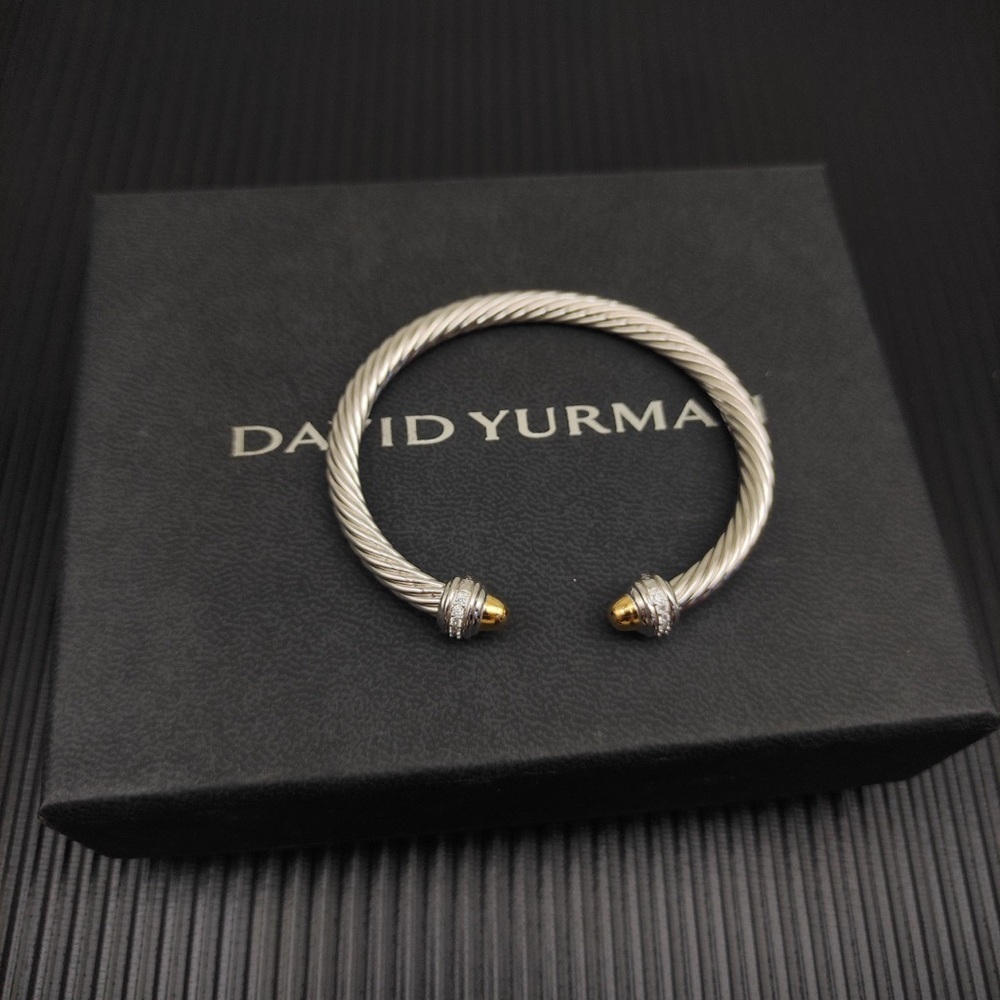 ✨David Yurman Two-Tone Cable Open Cuff Bracelet - Silver and Gold - Picture 6 of 6